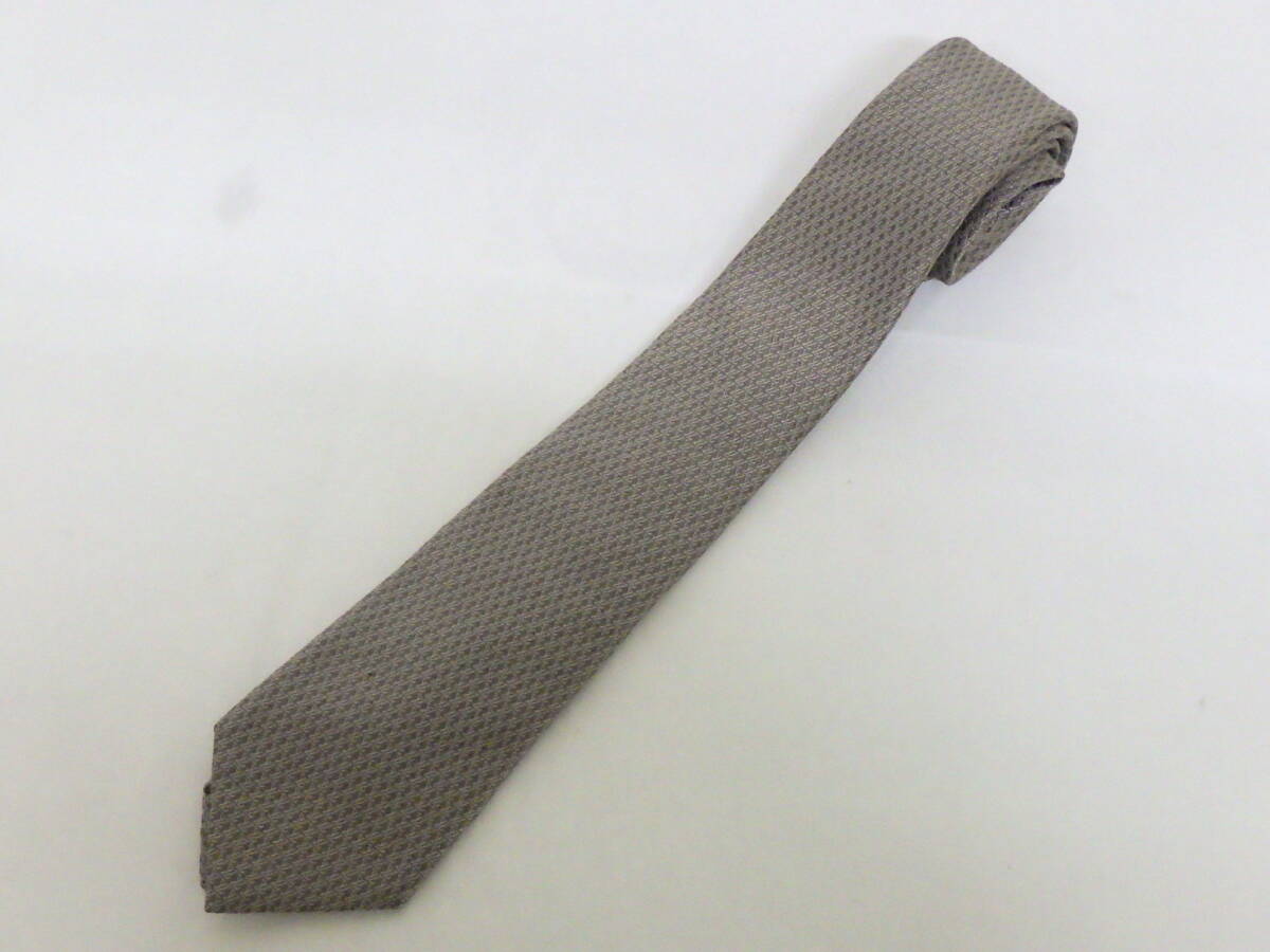 172D275A♪ LOUIS VUITTON ルイヴィトン シルク ネクタイ LVロゴ ベージュ系 中古