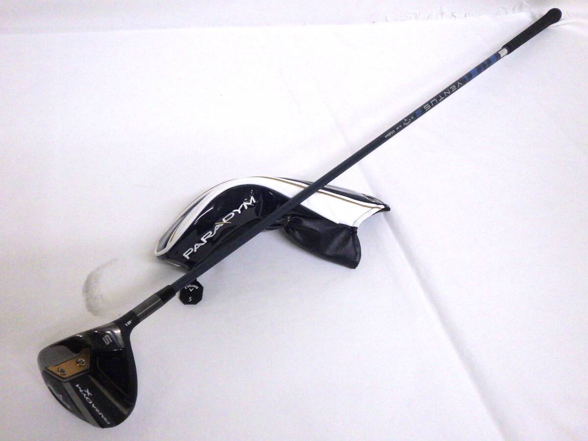 118D290A♪ Callaway キャロウェイ PARADYM X 5W パラダイム フェアウェイウッド/シャフト：VENTUS TR 5-SR カバー付き 中古