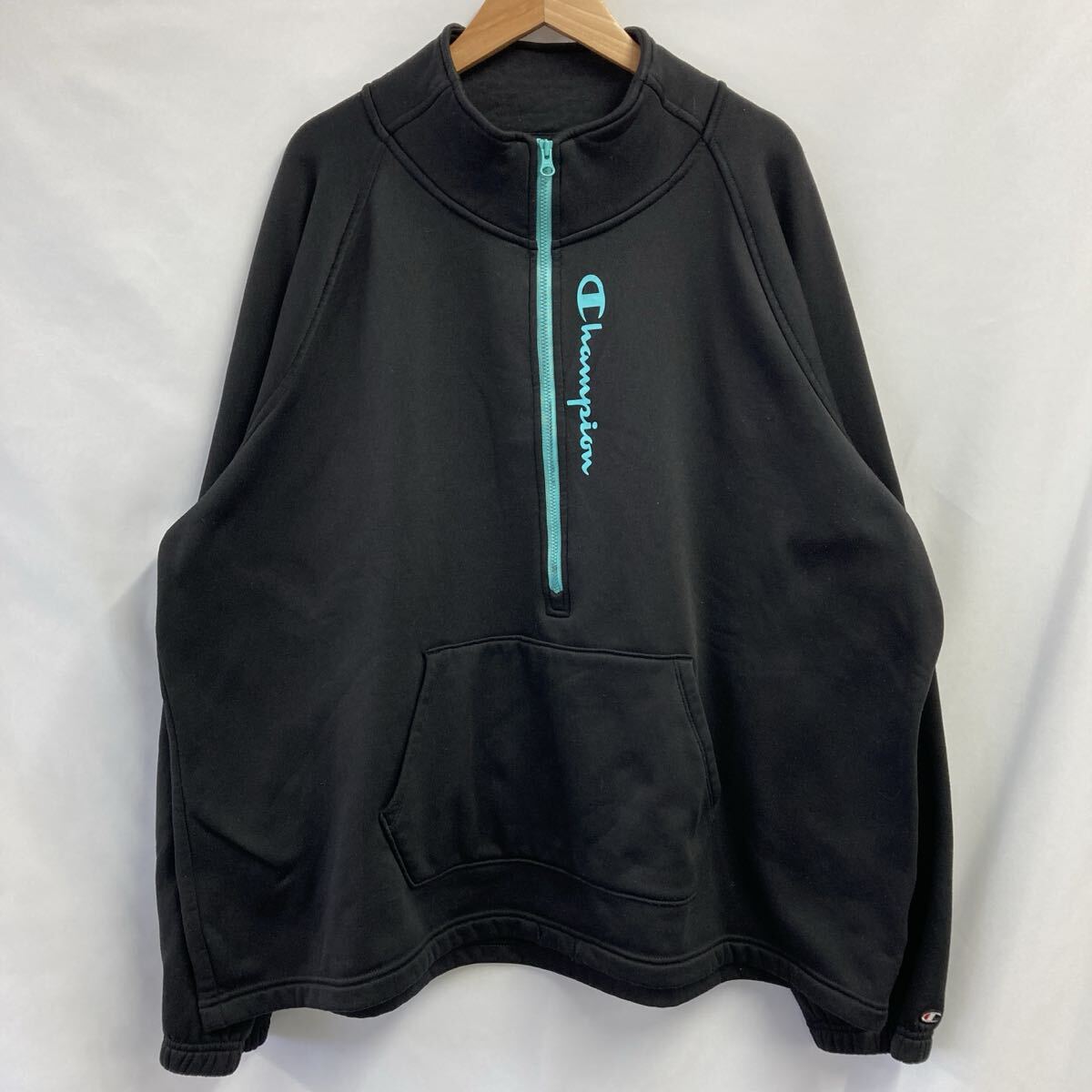 ★大特価★【1000円スタート】Champion チャンピオン プルオーバー トラジャケ ジャージ上着 黒 古着 長袖 サイズXXL【20260113-06】