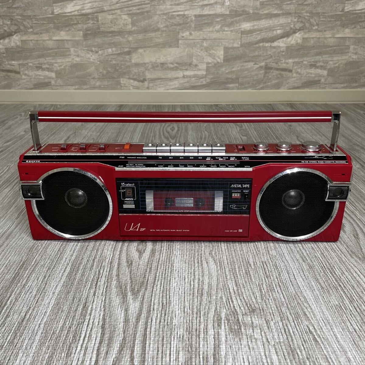 【ジャンク】SANYO サンヨー ラジカセ MR-U4SF 赤 レッド