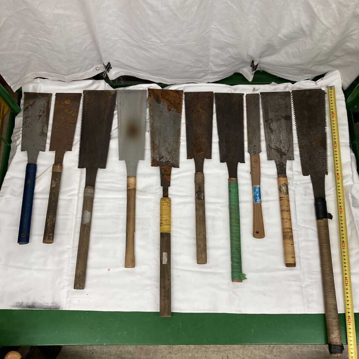 86●80112-③ 両刃 のこぎり ノコギリ 鋸 大工道具 まとめ売り 10本 DIY 工具 現状品 ジャンク品