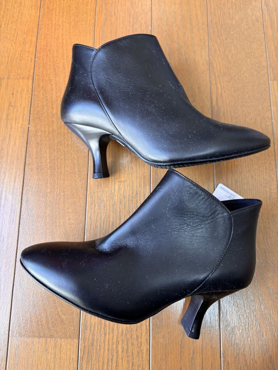 ★ワコール サクセスウォーク ショートブーツ ヒール7.0cm 牛革 WIN470 レディース 黒　22cmEE　新品 ヒール 7cm 歩きやすい 
