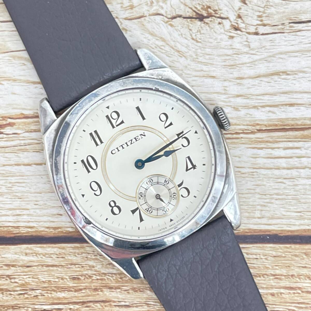 シチズン 1938MODEL クォーツ ホワイト文字盤 SV925 スモセコ ボーイズ 復刻版 稼働品 腕時計 CITIZEN 中古 ◆2008