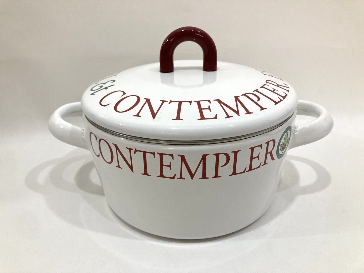 R6A743◆昭和レトロ◆ 富士ホーロー ハニーウェア コンテンポレール ESPRIT d'ETERNEL ホーロー鍋 ホーロー 両手鍋 