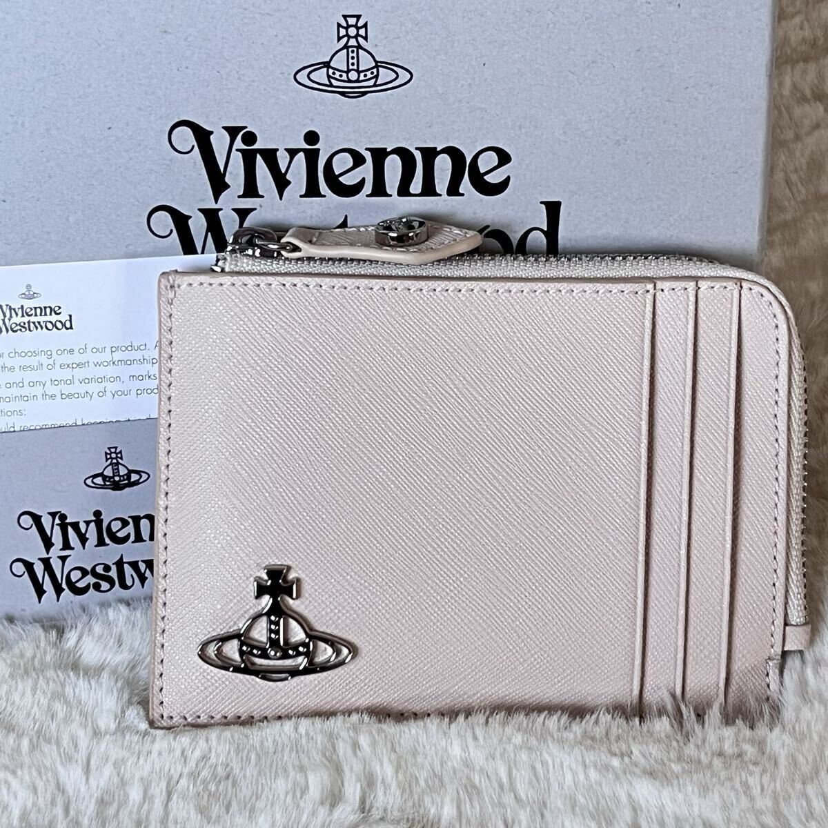 Vivienne Westwood イタリア製 レザー L字ジップ フラグメントケース カードケース コインケース スリム財布 CARD HOLDER W/ZIP 