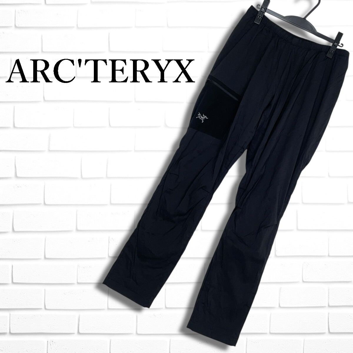 ◆良品◆ ARC'TERYX アークテリクス 2019年製 ストレッチシェル プロトン ナイロン イージー パンツ 黒 ブラック メンズ M 0366A□