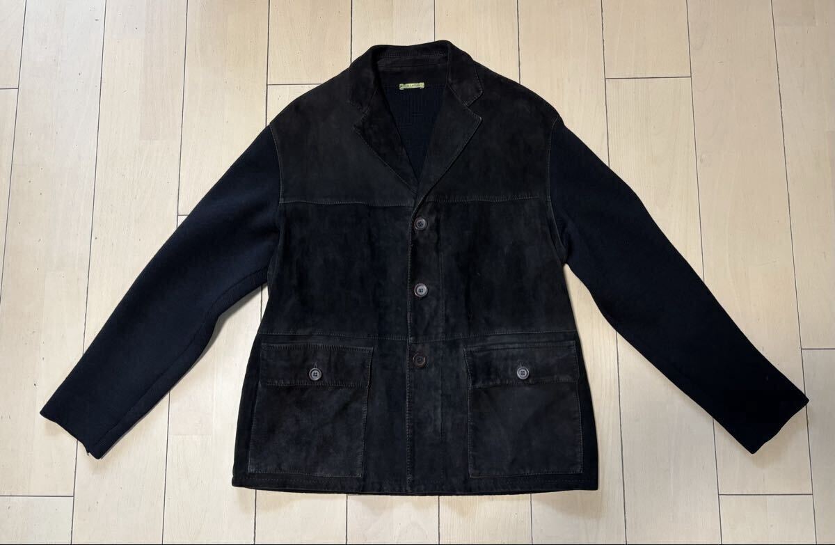 希少モデル フレンチトラッドを代表するブランド 「MARCEL LASSANCE マルセル ラサンス」 スエード×ニット 切り替えしジャケット