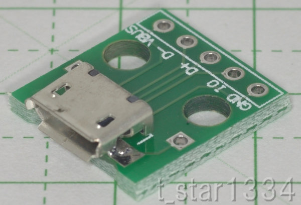 基板取り付け済み MicroUSBコネクタ