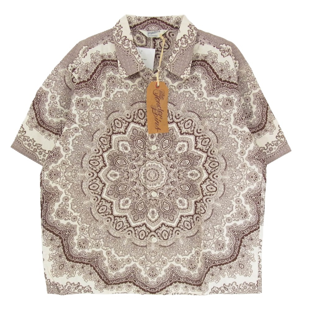 TENDERLOIN テンダーロイン T-PAISLEY SHT ペイズリー柄 半袖 オープンカラーシャツ BROWN ブラウン系 M【中古】