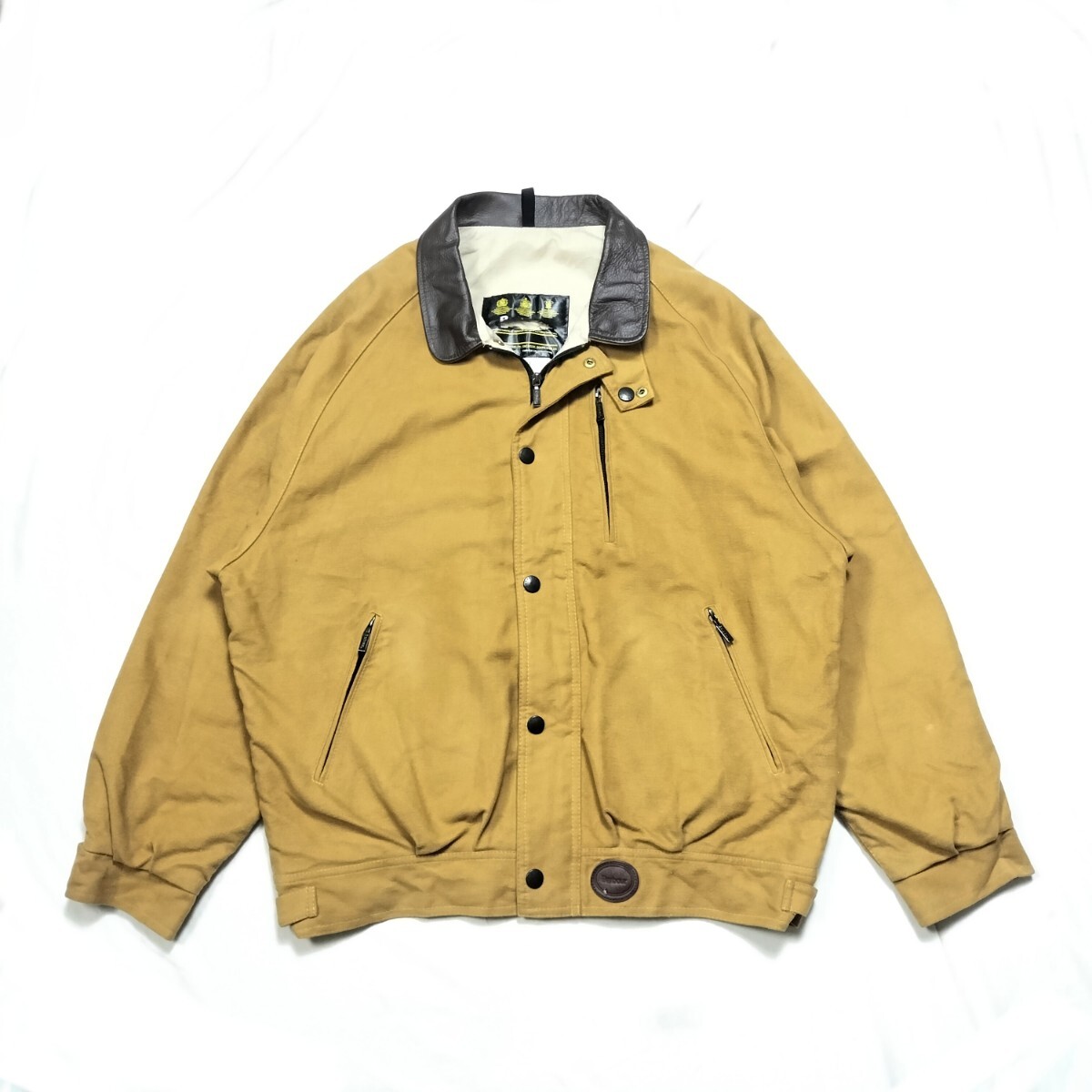 90s BARBOUR moleskin blouson L バブアー　モールスキンブルゾン　キャメル　ブラウン　transport