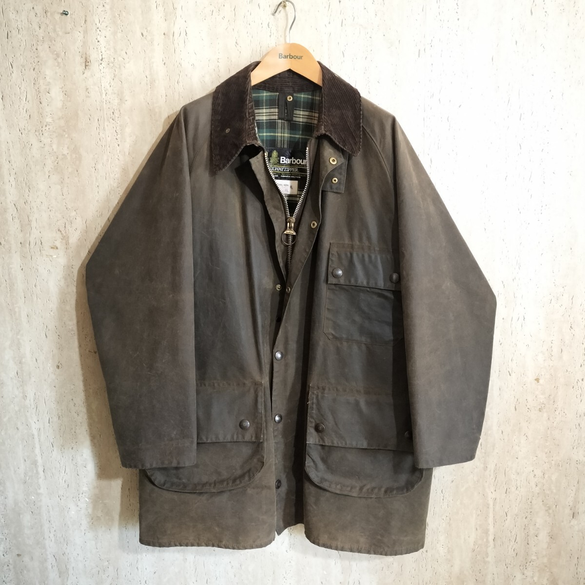 80s BARBOUR SOLWAY ZIPPER c42 1985 2クレスト バブアー　ソルウェイジッパー 3クラウン