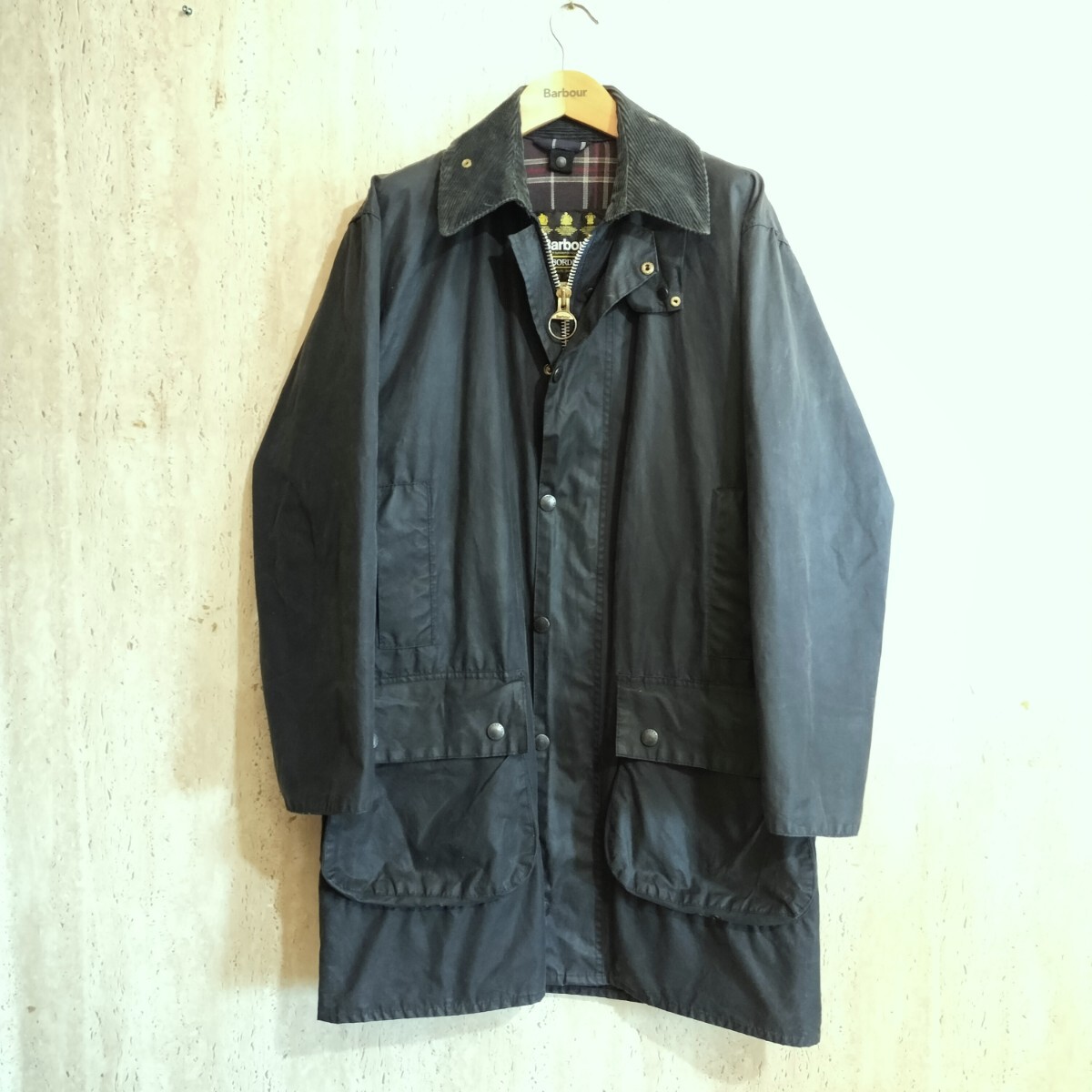 90s Barbour BORDER c38 3クレスト バブアー　ボーダー オイルドジャケット　　1994