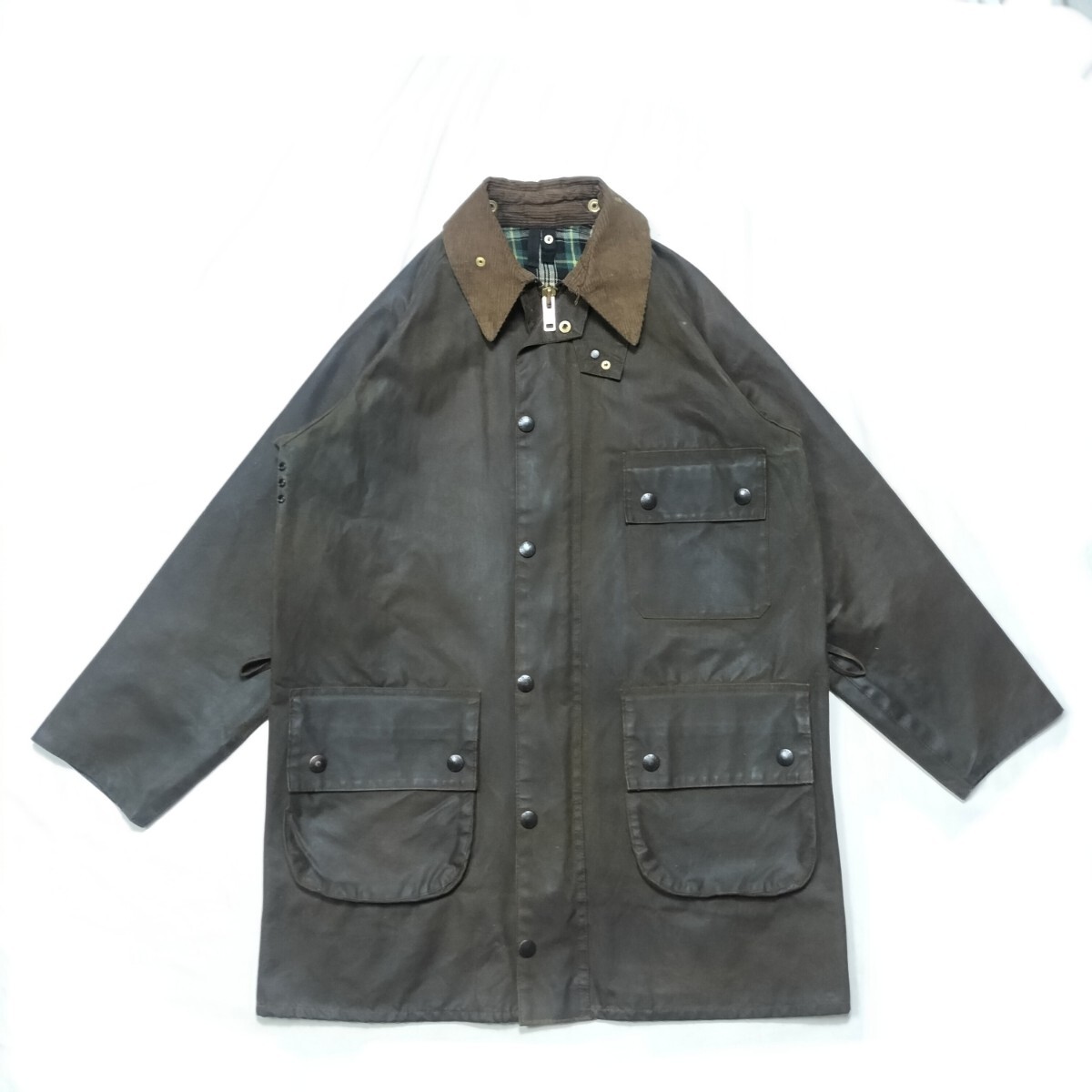 80s BARBOUR SOLWAY ZIPPER c38 1985 オリーブ バブアー　ソルウェイジッパー 2クラウン　