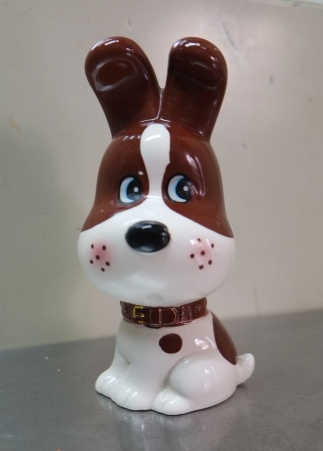 昭和レトロ 内藤ルネ 犬 貯金箱 陶器 イヌ 1970年代 ヴィンテージ