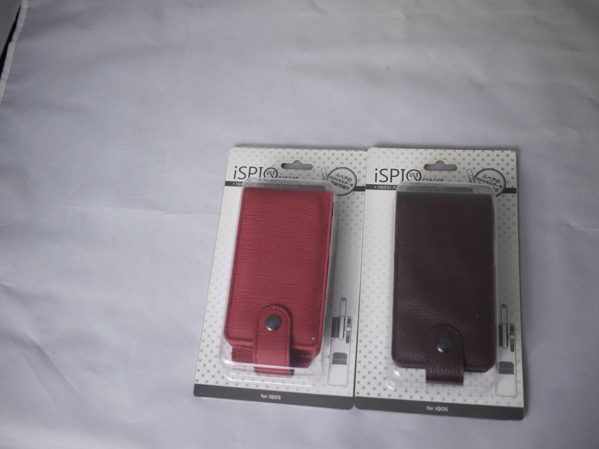iQOS アイコス ケース 未使用 2個セット iSPIQ ULT レッド/ブラウン F-eight レザー調 専用ケース