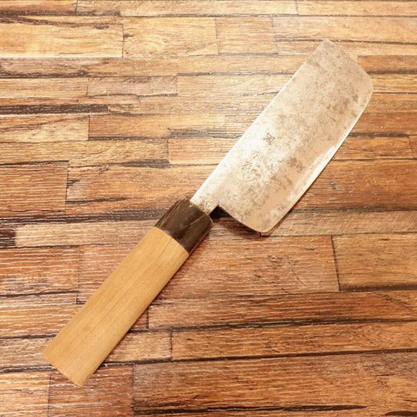 イヅツキ木屋 菜切包丁 研ぎ済 水牛柄 菜切り 安来鋼青紙 黒打ち 井筒木 160mm