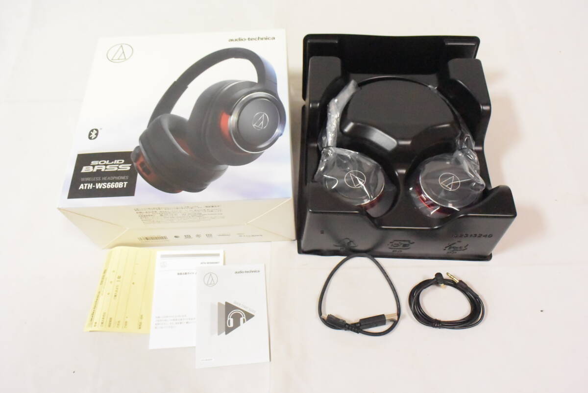 【新品】 audio-technica オーディオテクニカ SOLID BASS ブルートゥースヘッドホン ATH-WS660BT BRD ブラックレッド