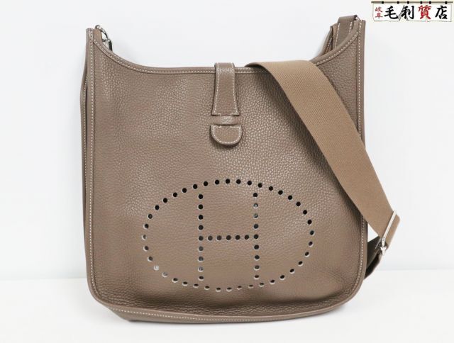 エルメス HERMES エブリン3 PM ショルダーバッグ トリヨンクレマンス エトゥープ A刻印 美品 【中古】バッグ