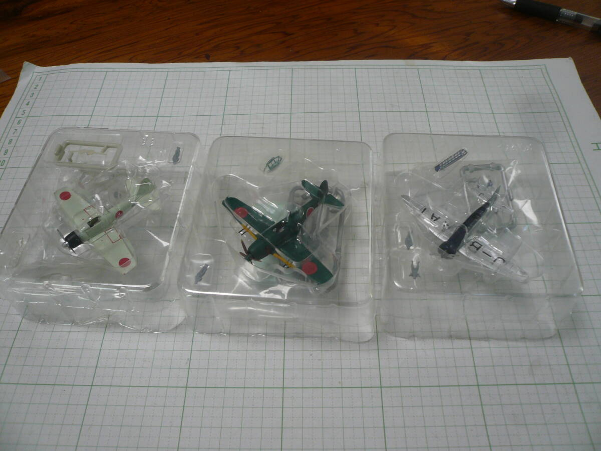 即決有 1/144 ウイングコレクション 7式司令部偵察機神風号（シークレット）零式艦上戦闘機零式32型　N1K-J紫電改　3機組 送料600円