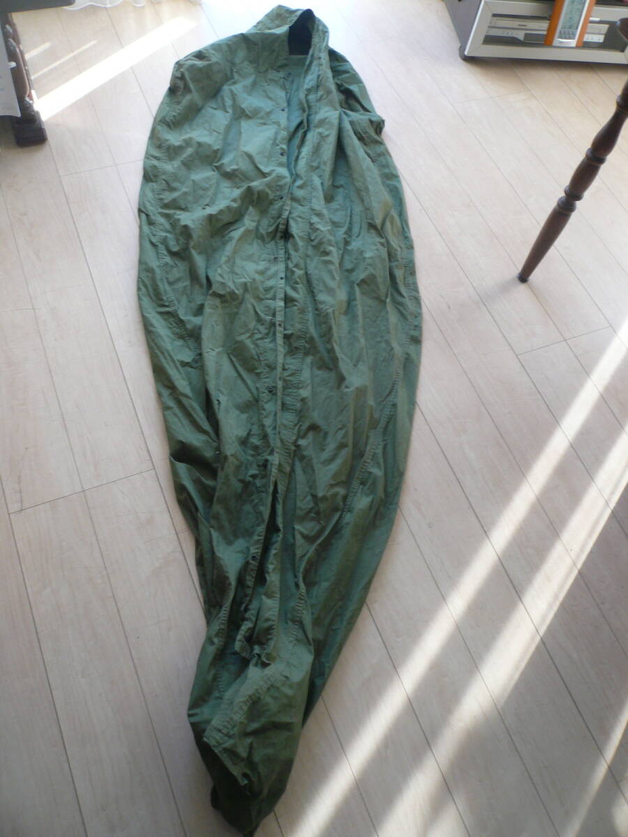 即決有 アメリカ米軍 M1945スリーピングバッグカバー タグ付 ベトナム戦争WW2朝鮮戦争 寝袋シュラフ ODオリーブドラブ 綿コットン送料600円