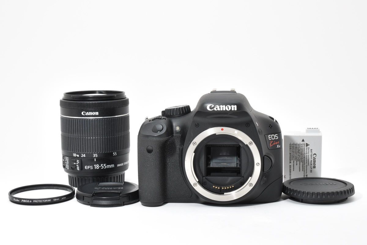 【返品保証】★良品★ ショット数302回！キャノン Canon EOS Kiss X4 EF-S 18-55mm IS STM デジタル一眼レフカメラ #20260125