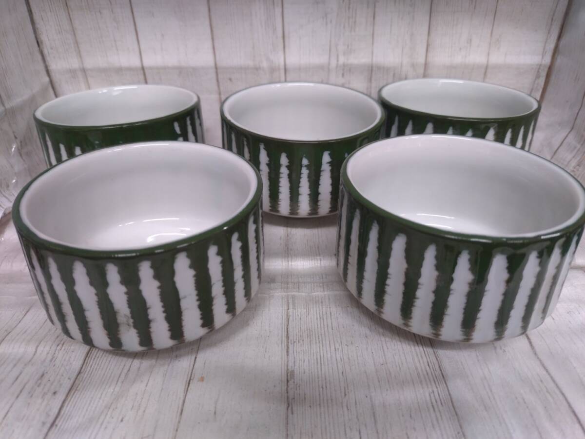 【09】湯呑み　5客 レトロ 趣味之御陶器　未使用　保管品