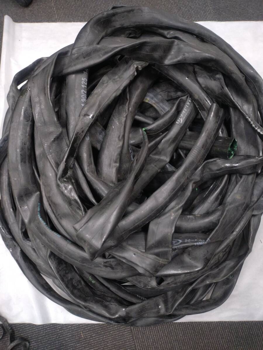 【09】　自転車　古チューブ　50本 バルブ取り外し済み 　14～27インチ / 廃チューブ