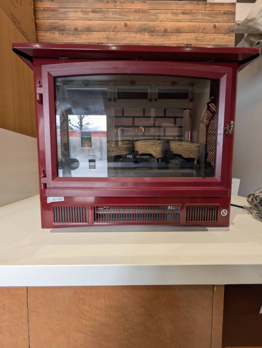 G44【美品】POWERHEAT パワーヒート 電気暖炉 ストーブ ヒーター CFI-5018-03 シナモンカラー