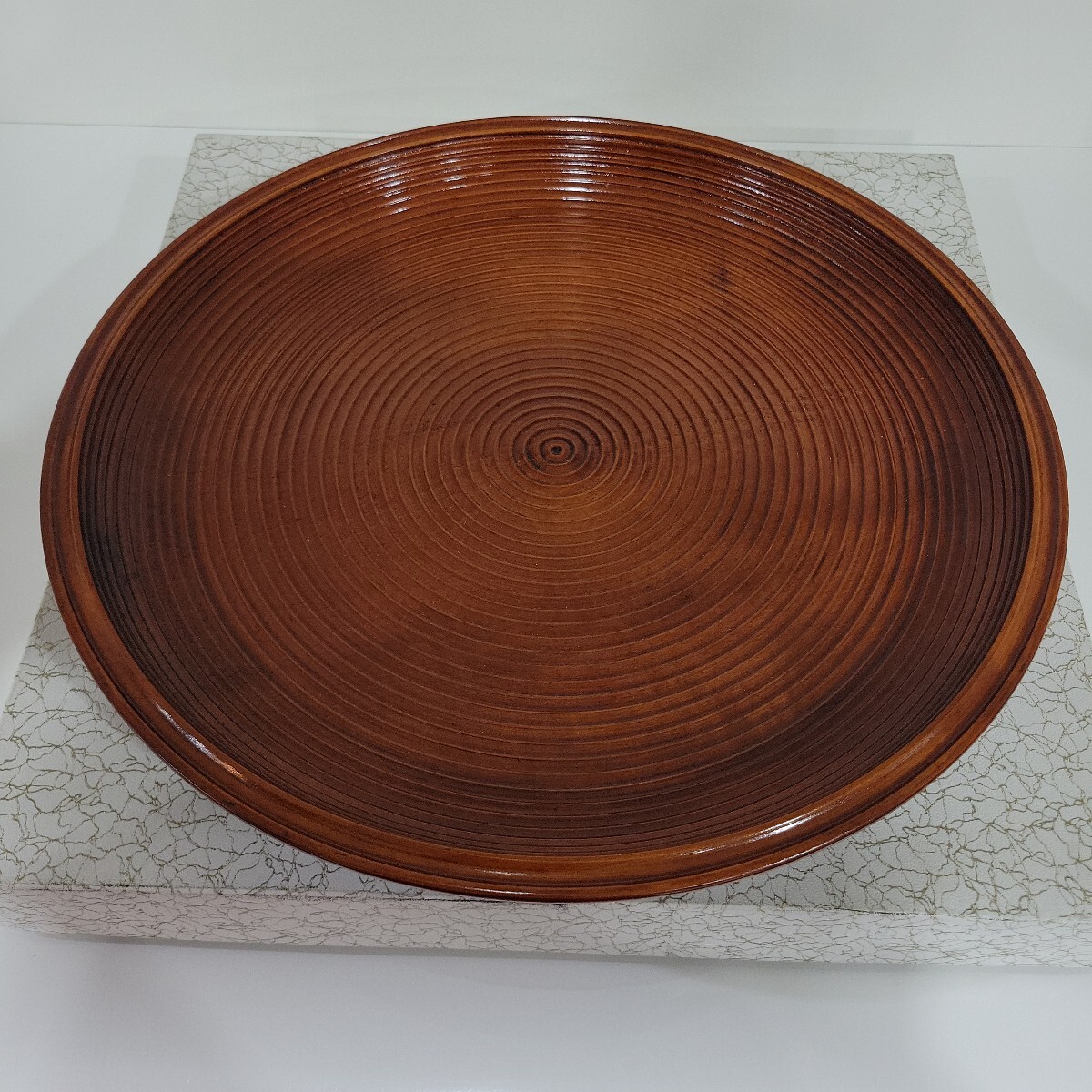 №9693 未使用 保管品 茶道 乱盆 吹漆 尺一 直径約33㎝