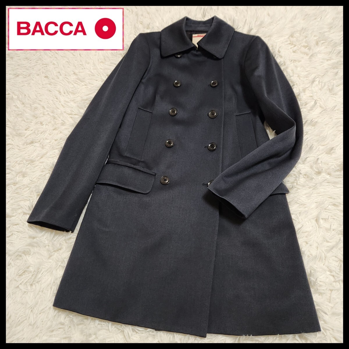 【美品】BACCA バッカ 日本製 ナポレオン ダブルブレスト コート