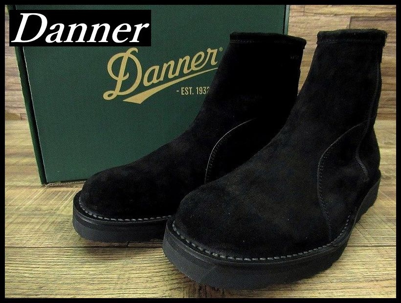 送無 希少 廃盤 新品 Danner ダナー D919760 WORK FORCE TNJ 天然皮革 スエード レザー サイドジップ アンクル丈 ワーク ブーツ 黒 27.5 ①