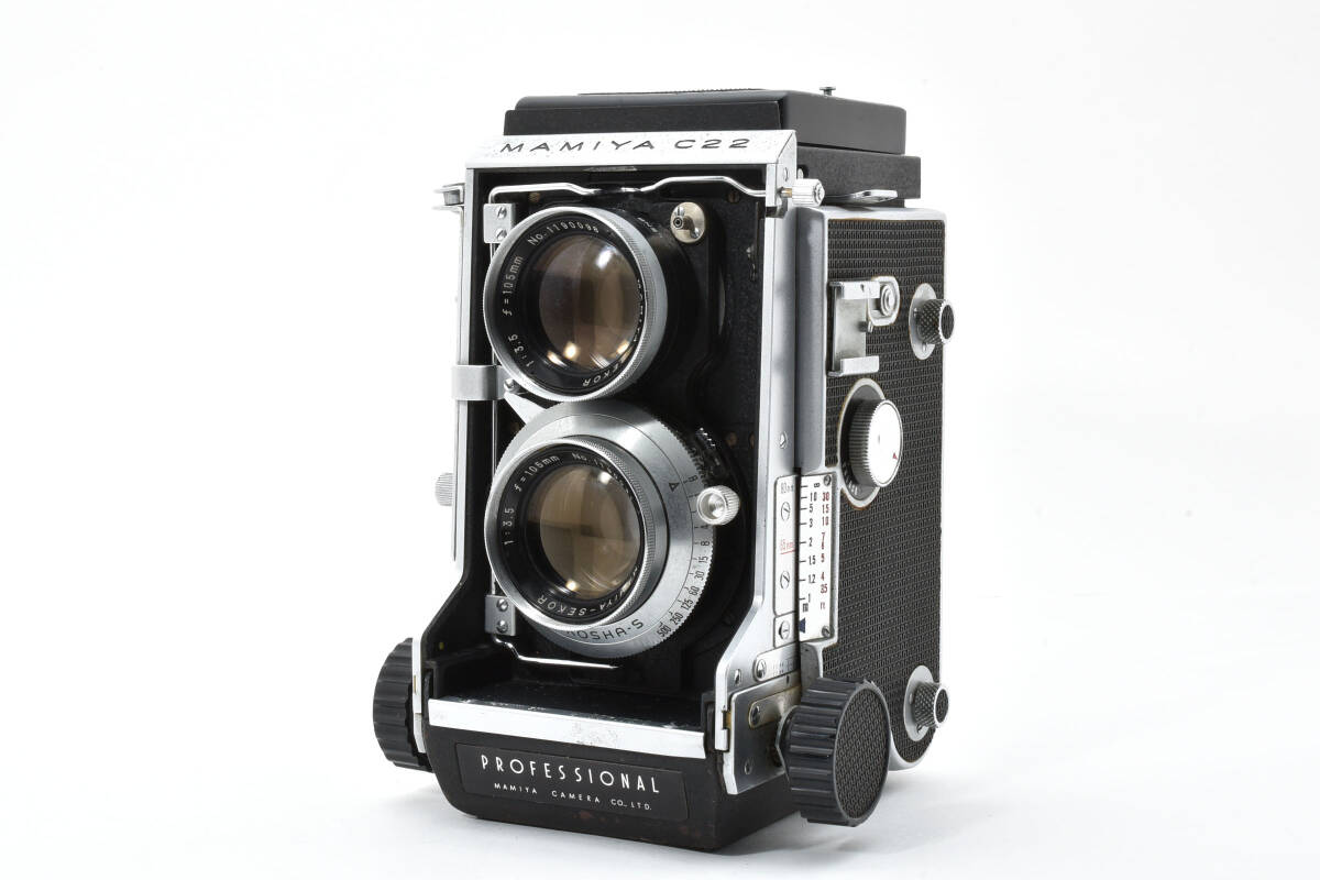 動作確認済 良品 MAMIYA C22 professional MAMIYA SEKOR 105mm F/3.5 マミヤ 二眼レフ フィルムカメラ 2630207