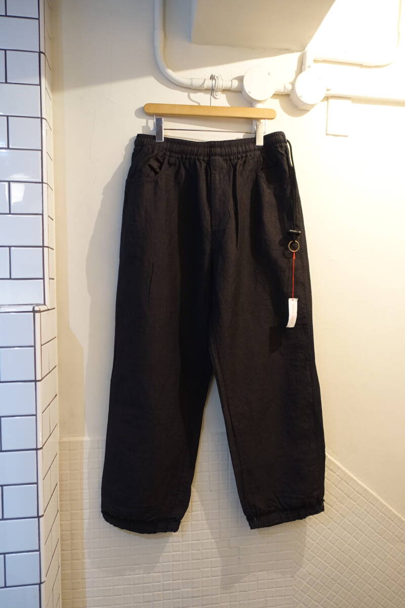 barbell object バーベルオブジェクト b/off pt bo-05p01 イージーパンツ ウール リネン チャコールグレー サイズ2 未使用 25AW