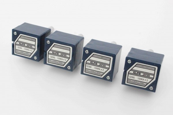 即納送料無料 100k 入札数量1で4個基板おまけ新品正規品 アルプス ALPS 2連 ボリューム クリックなし RK27 15A 溝軸 操作部25mm 管理nmm