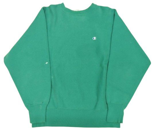 90s チャンピオン リバースウィーブ 青目 長袖 スウェット サイズL ブルーグリーン USA製 Champion 中古品