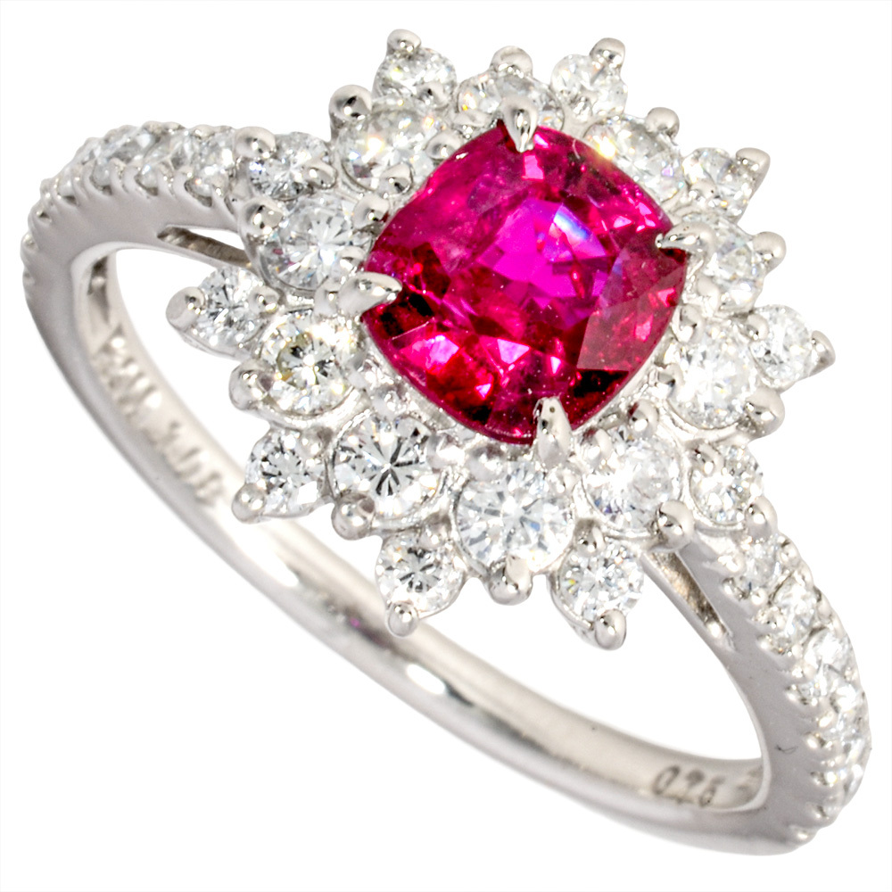 リング 指輪 ルビー 1.08ct 約13号 Pt900 5.5g レッド ダイヤモンド 0.75 プラチナ レディース