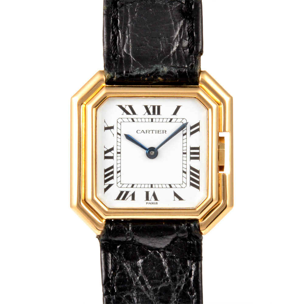 カルティエ Cartier サンチュール SM 腕時計 手巻 ホワイト文字盤 K18YG レディース