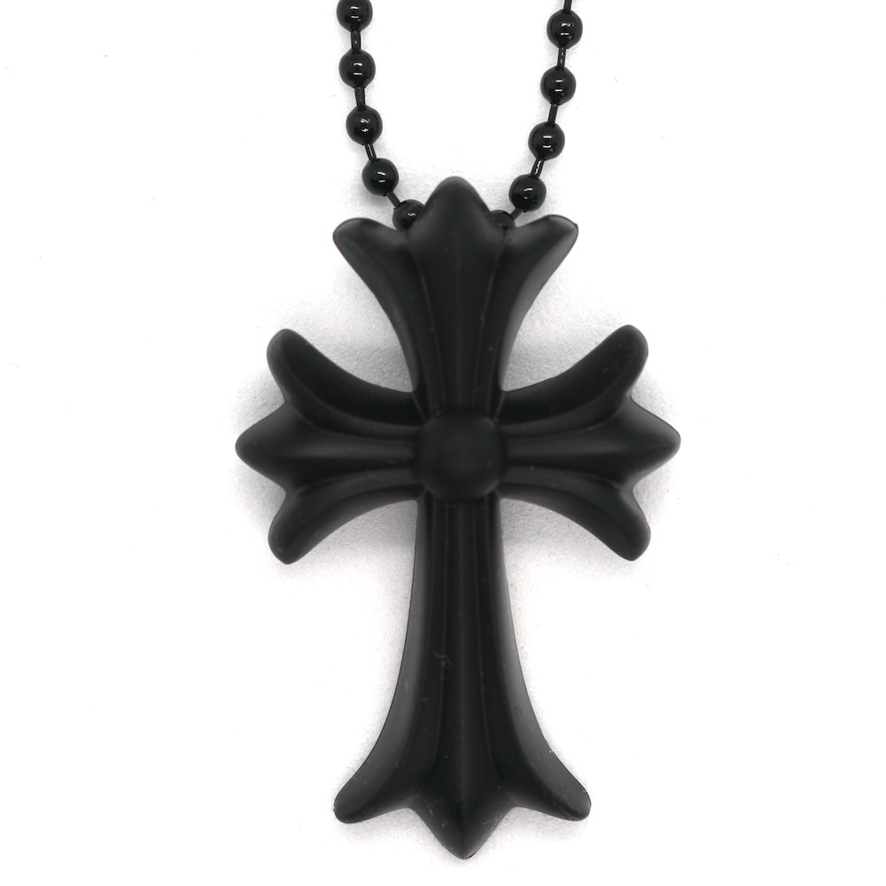 202511月オンライン発売 新作 CHROME HEARTS CH CROSS クロムハーツ CHクロス ネックレス ボールチェーン シリコン Black