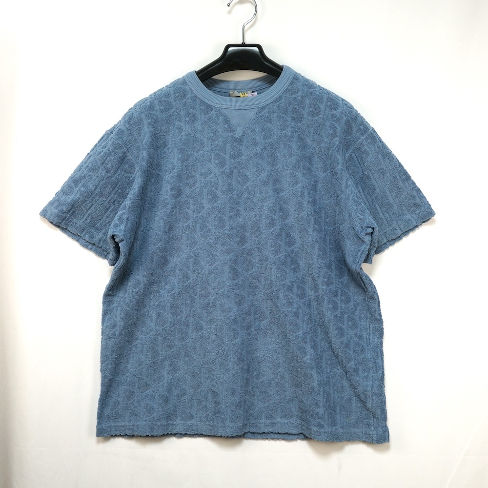 DIOR ディオール オブリーク テリーコットン ジャカード パイル地 Tシャツ Sサイズ ブルー 113J692A0614