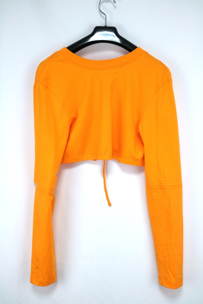 JACQUEMUS ジャクムス Le Piccola Long Sleeve T-Shirt クロップド ロングスリーブ Tシャツ オレンジ Sサイズ