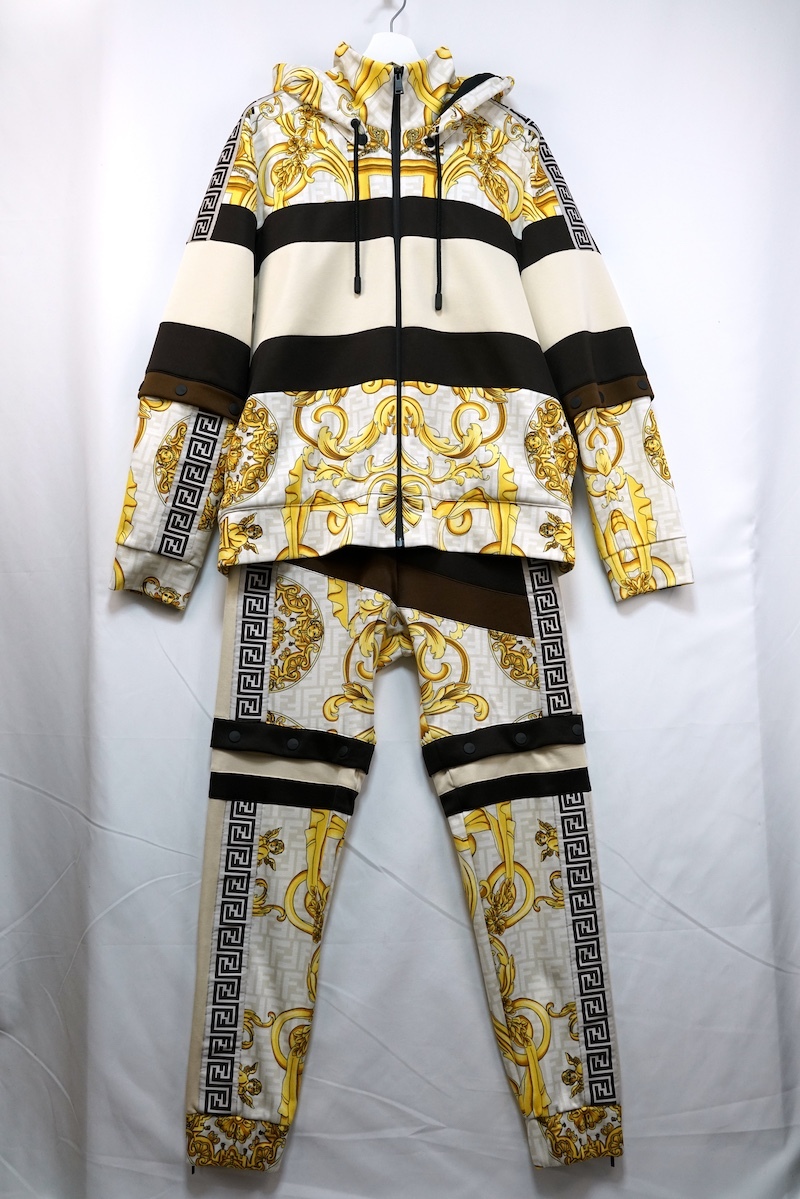 FENDACE フェンダーチェ FENDI フェンディ VERSACE ヴェルサーチ コラボ スウェット ジャージ セットアップ マルチ トップス M パンツ XS