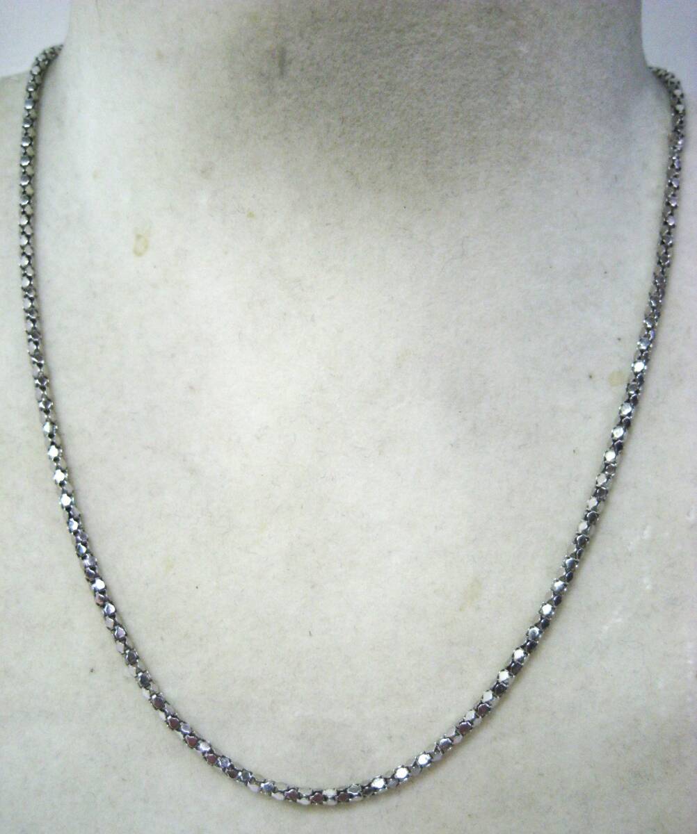 【東京 谷中 質屋おぢさん】美品 Pt850 プラチナ デザイン ネックレス 40cm w