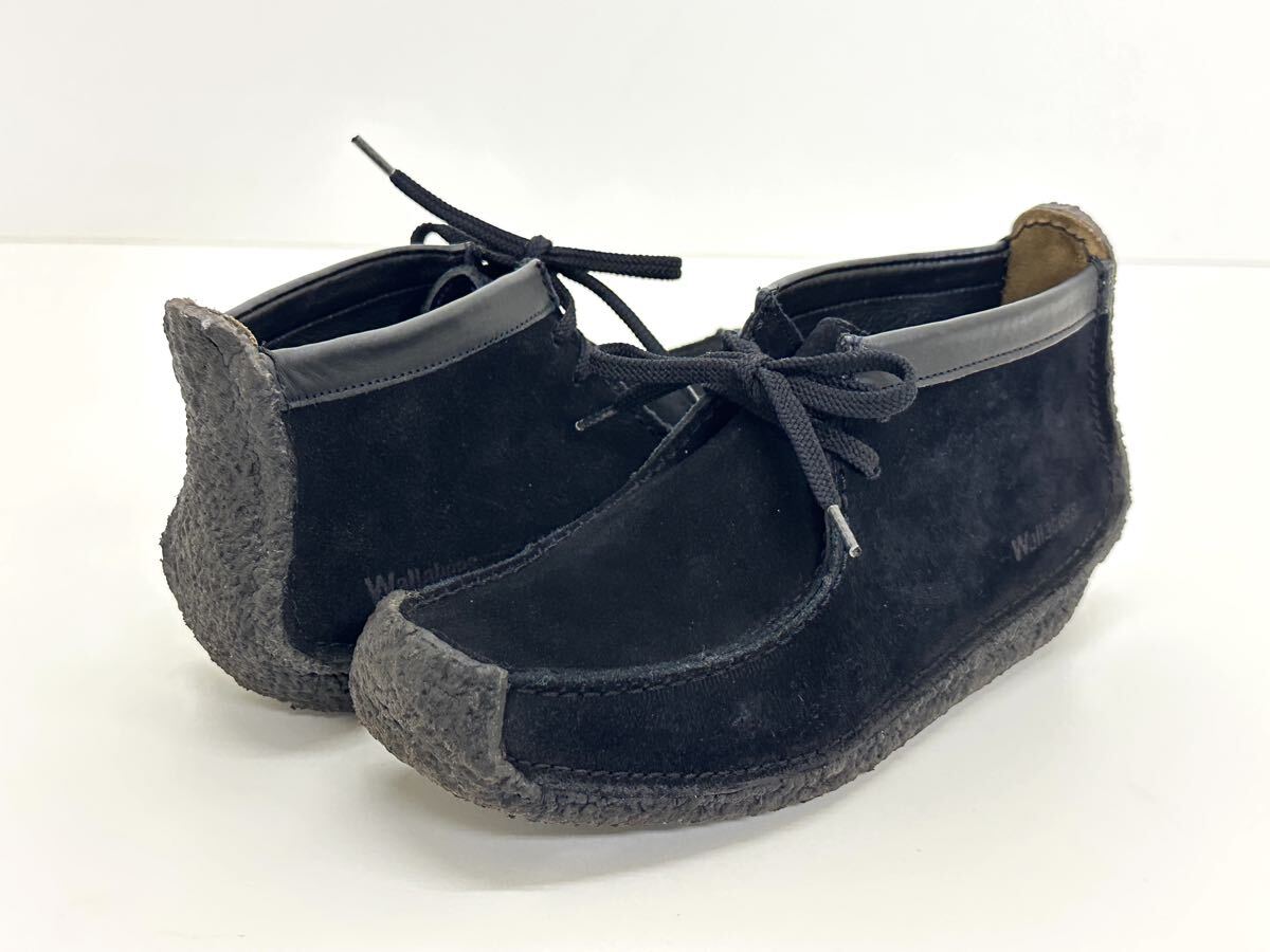 状態良 90'S クラークス ナタリー レッドランド 23cm相当 Clarks スエード レザー Wallabee ワラビー ブラック　4 クレープソール