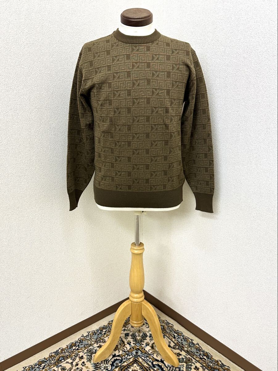 イブサンローラン 総柄 ウールセーター M 福助 Yves Saint Laurent FUKUSUKE