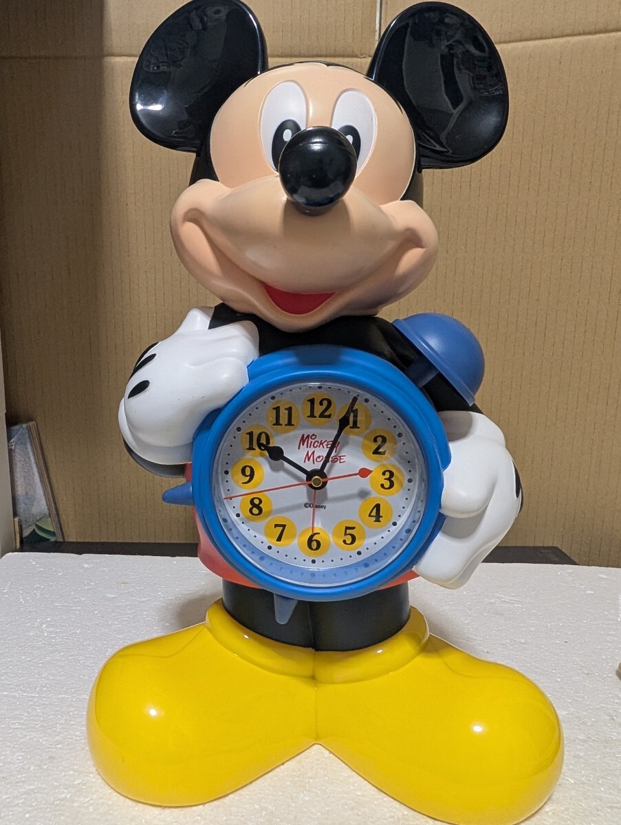 当時物 レトロ ディズニー ミッキーマウス 目覚まし時計 レア レトロ Disney MICKEY　MOUSE サウンド．音声動作確認済み 高さ40センチ 