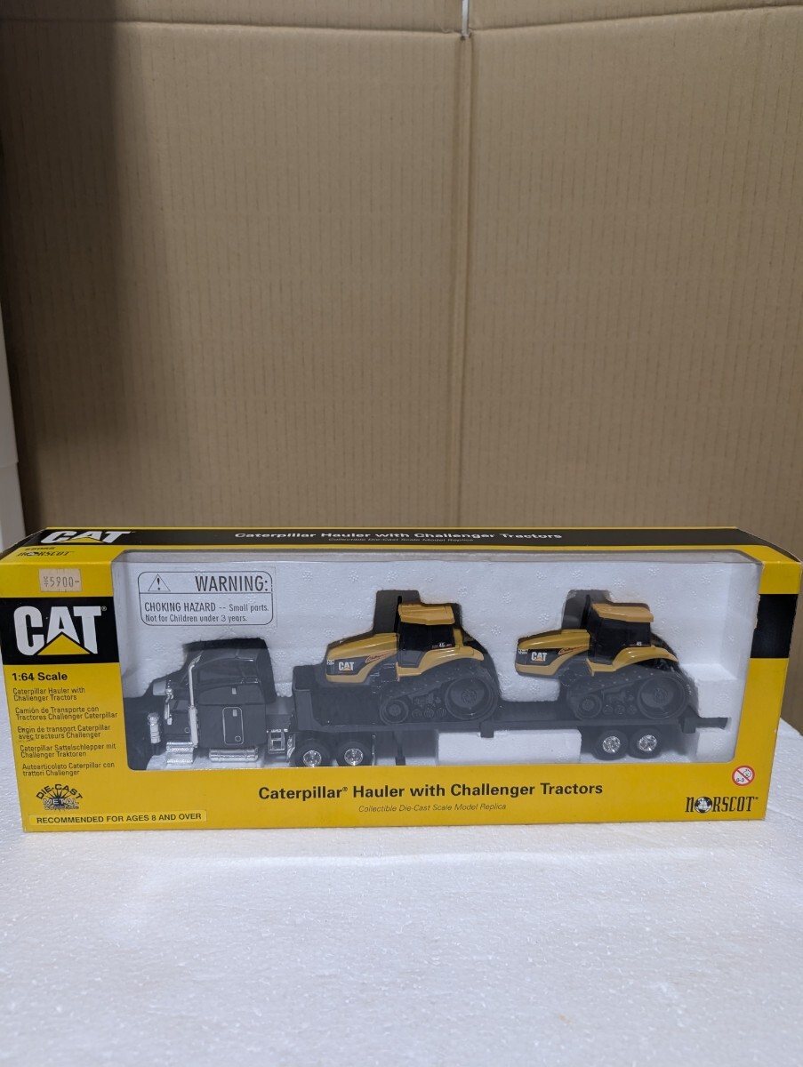 1999年 絶版ミニカー NORSCOT ノースコット ダイキャスト 1/64 CAT ハウラー チャレンジャー 75E トラクター付き 重機トレーラー Peterbilt