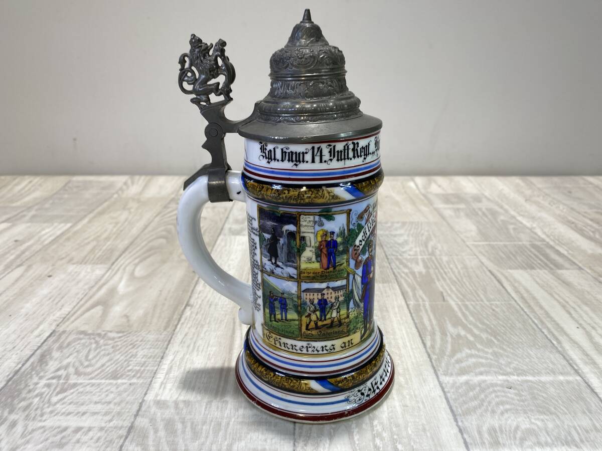 【☆】不明 ドイツ ビールジョッキ アンティーク レトロ　型番なし 【動作未確認/現状品】（PN6A-72）☆