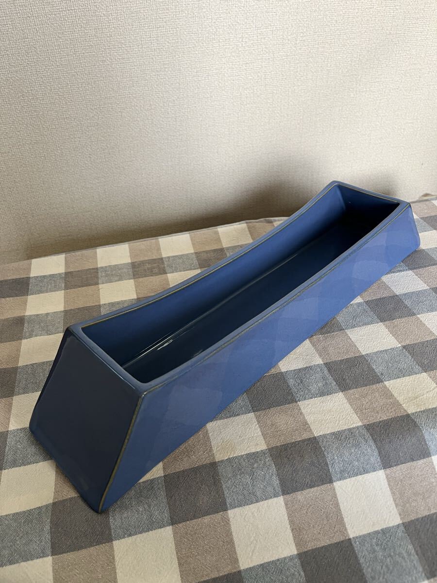 変形 陶器製 花器 水盤 管理A3747 フラワーベース 花瓶 華道 華展 花展 いけばな