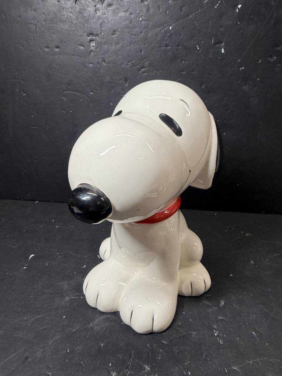 ★コレクター必見 陶器製 スヌーピー 貯金箱 コインバンク 大きい インテリア オブジェ 置き物 飾り コレクション 現状品 Au126
