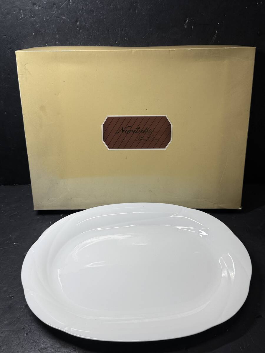 ★コレクター必見 Noritake BONE CHINA ノリタケ オーバルプレート 26.5㎝×35.5㎝ 洋食器 大皿 お皿 箱付き コレクション Au306